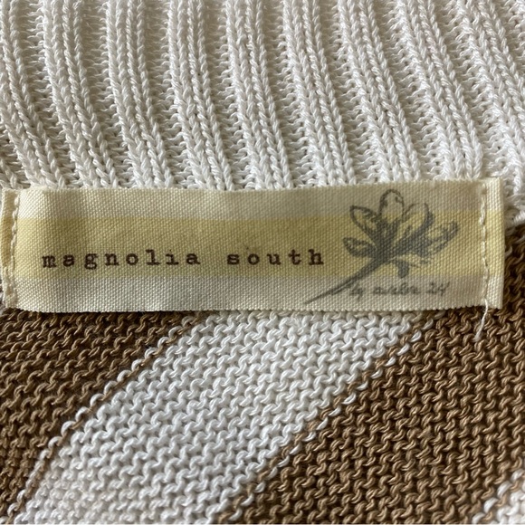 Magnolia South Double V-neck Crop Sweater baggy slouchy size medium Stripes - Picture 3 of 7